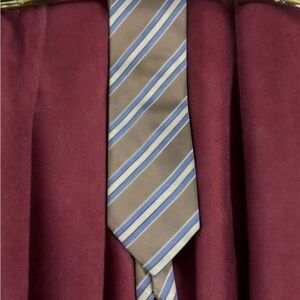 Blue and Silver Striped Tie with Luxurious Accents